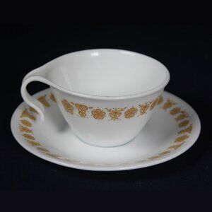 Three Vintage Corningware Corelle Butterfly Gold Cup and Saucer Sets